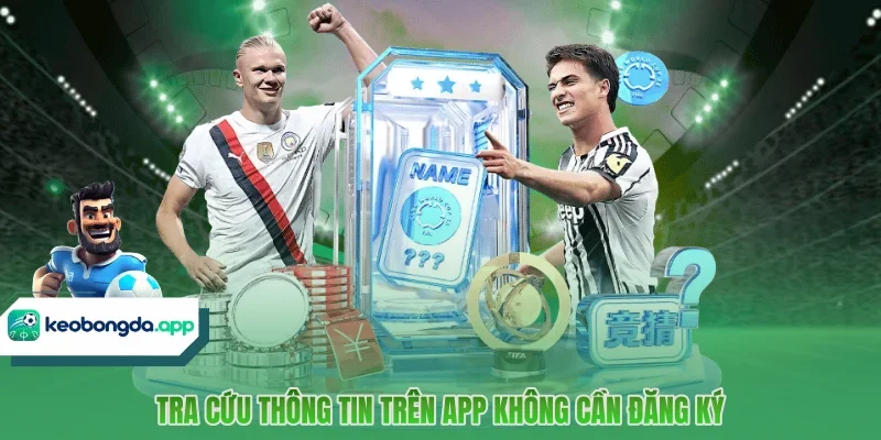 Tra cứu thông tin trên app không cần đăng ký